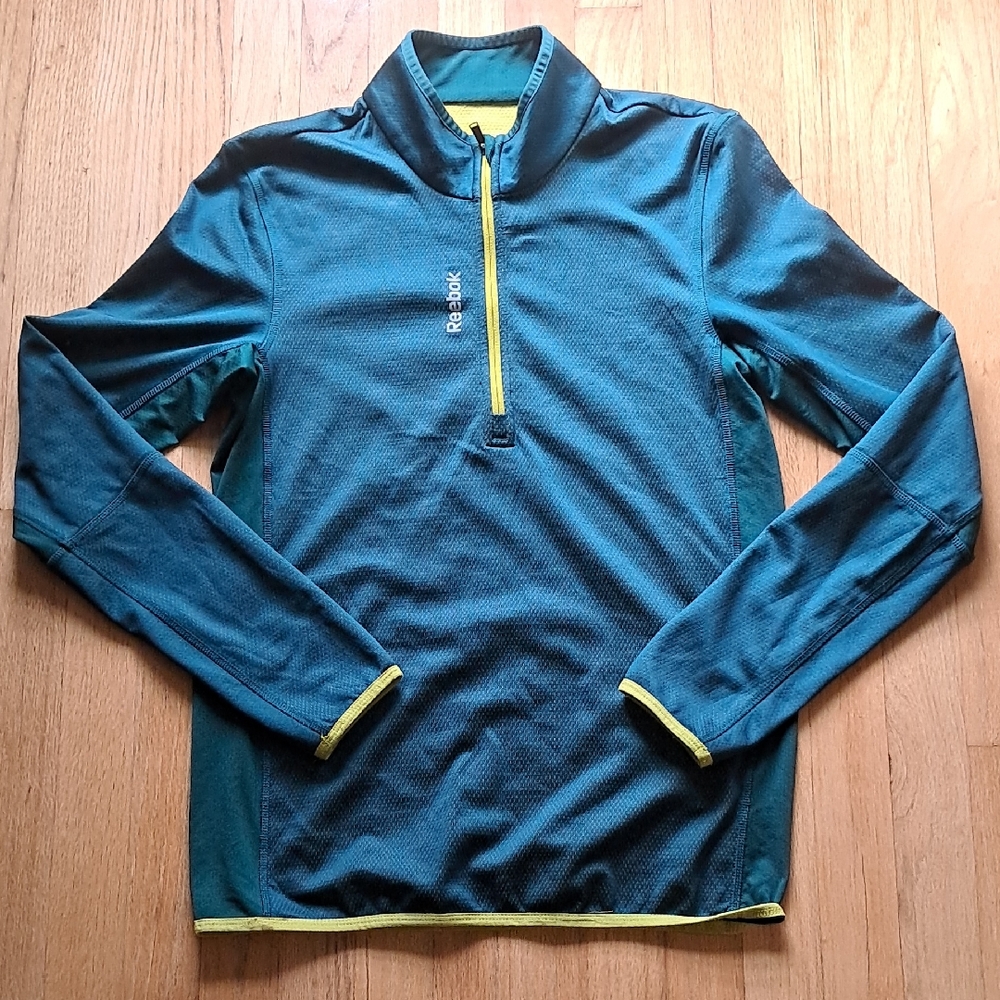 Reebok Teal and Lime Athletic Pullover, Size S